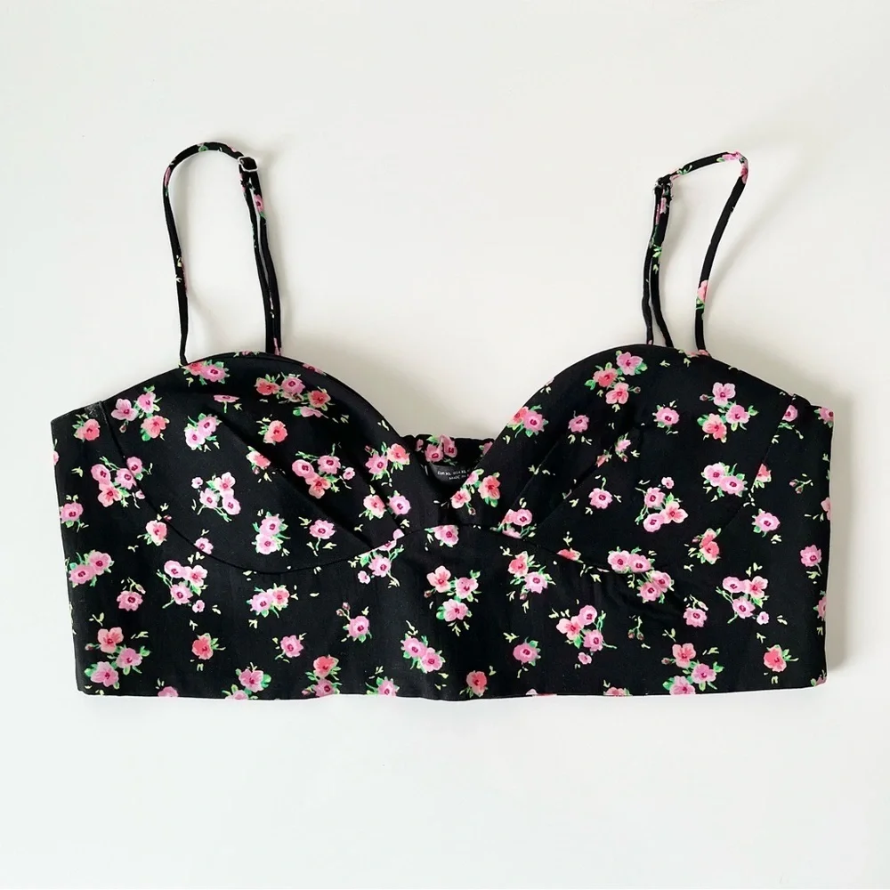 Zara Ditzy Floral Bustier Corset Crop Top Size XL - Picture 11 of 11